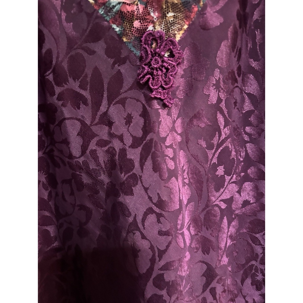 Vintage Wendy Ann Baby Doll Lacey Lingerie Purple Floral Sexy Feminine - Picture 3 of 7